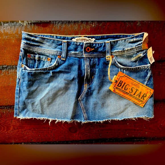 Big Star Dresses & Skirts - Vintage authentic Big Star Jessie mini jean skirt size 28 R BNWT Y2K